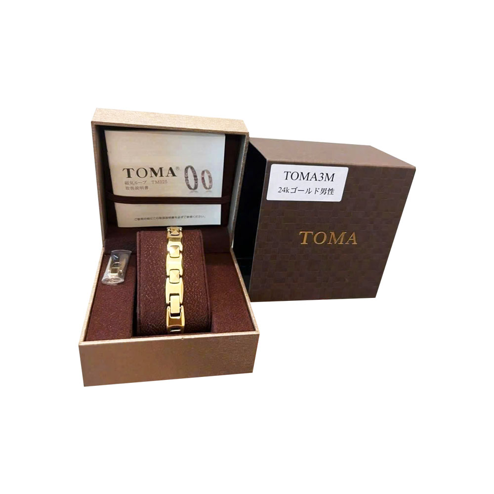 Vòng tay Nam điều hoà huyết áp Toma 24K TOMA3M Gold
