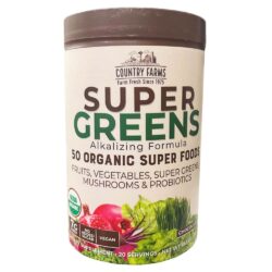 Bột thực phẩm xanh hữu cơ Country Farms Super Greens Powder 300g Chocolate 9 bot thuc pham xanh huu co country farms super greens powder 300g chocolate 010924 kb