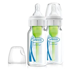 hop 2 binh sua thuy tinh co hep dr browns natural flow options anti colic narrow glass bottle 120ml km