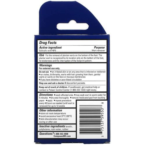 mieng dan loai bo mun coc compound w wart remover one step plantar foot pads 20 mieng ka