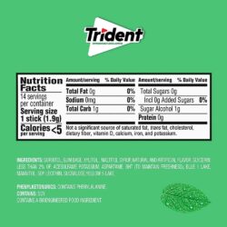 Sing gum Mỹ không đường Trident Spearmint 14 Sticks x15 Packs 10 sing gum my khong duong trident spearmint 14 sticks x15 packs kb