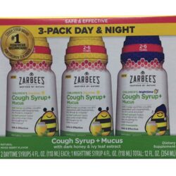 Siro ho cho trẻ 2-6 tuổi Zarbee’s Children’s Cough Syrup + Mucus Day & Night 118ml x3 10 siro ho cho tre 2 6 tuoi zarbees childrens cough syrup mucus day night 118ml x3 kj