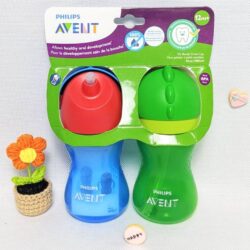 Set 2 bình tập uống nước cho bé Philips Avent 300ml (Blue, Green) 9 set 2 binh tap uong nuoc cho be philips avent 300ml blue green ka