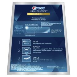 Miếng dán trắng răng Crest 3D Whitestripes Radiant Express 28 miếng 7 mieng dan trang rang crest 3d whitestripes radiant express 28 mieng kc
