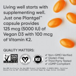 Viên uống bổ sung Vitamin D3, K2 SR Vitamin D3 + K2 with Coconut Oil 125mcg (5000IU) 160 Softgels 13 vien uong bo sung vitamin d3 k2 sr vitamin d3 k2 with coconut oil 125mcg 5000iu 160 softgels 021024 ke