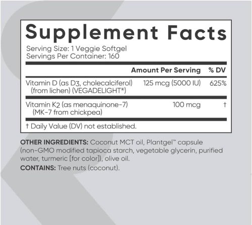 vien uong bo sung vitamin d3 k2 sr vitamin d3 k2 with coconut oil 125mcg 5000iu 160 softgels 021024 kg