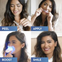 Miếng dán kèm máy chiếu làm trắng răng Crest 3D Whitestrips 1 Hour Express 38 miếng + 1 Light 11 mieng dan kem may chieu lam trang rang crest 3d whitestrips 1 hour express 38 mieng 1 light kd