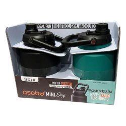 set 2 binh giu nhiet asobu mini jug 1l black green ke