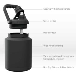 set 2 binh giu nhiet asobu mini jug 1l black green ki