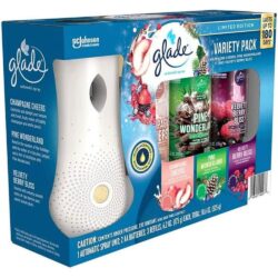 Set máy xịt thơm phòng tự động Glade chạy pin + 3 chai tinh dầu (Champagne Cheers, Pine Wonderland, Velvety Berry Bliss) 4 set may xit thom phong tu dong glade chay pin 3 chai tinh dau champagne cheers pine wonderland velvety berry bliss ka
