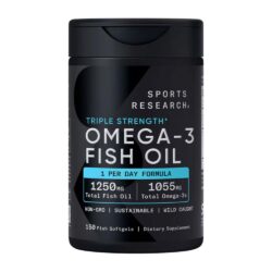Dầu cá Sports Research Triple Strength Omega-3 Fish Oil 150 Fish Softgels