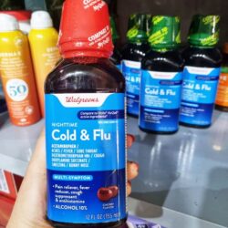 Siro cảm Walgreens Cold & Flu Relief Nighttime 355ml (Cherry) 7 siro cam walgreens cold flu relief nighttime 355ml cherry kd
