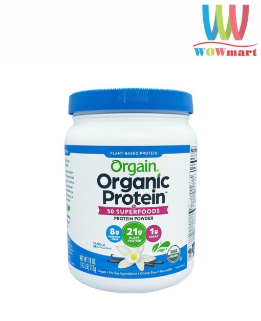 Bột Protein hữu cơ Orgain Organic Protein & Superfoods 510g hương Vani