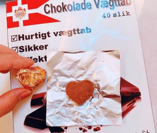 Kẹo Socola giảm cân Chokolade Vaegttab 40 viên (Hộp Trắng) 10 keo socola giam can chokolade vaegttab 40 vien hop trang kb