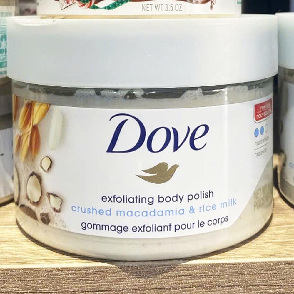 Tẩy tế bào chết Dove Exfoliating Body Polish Crushed Macadamia & Rice Milk 298g - Ảnh 2