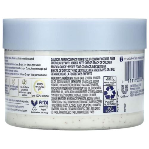 tay te bao chet dove exfoliating body polish crushed macadamia rice milk 298g 180625 kd