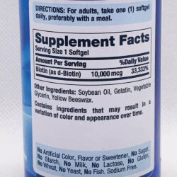 Viên uống hỗ trợ mọc tóc, ngăn rụng tóc Puritan’s Pride Biotin 10000mcg 50 Softgels 12 vien uong ho tro moc toc ngan rung toc puritans pride biotin 10000mcg 50 softgels 7923 ke