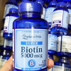 Viên uống hỗ trợ mọc tóc, ngăn rụng tóc Puritan’s Pride Biotin 5000mcg 120 Capsules 13 vien uong ho tro moc toc ngan rung toc puritans pride biotin 5000mcg 120 capsules kf