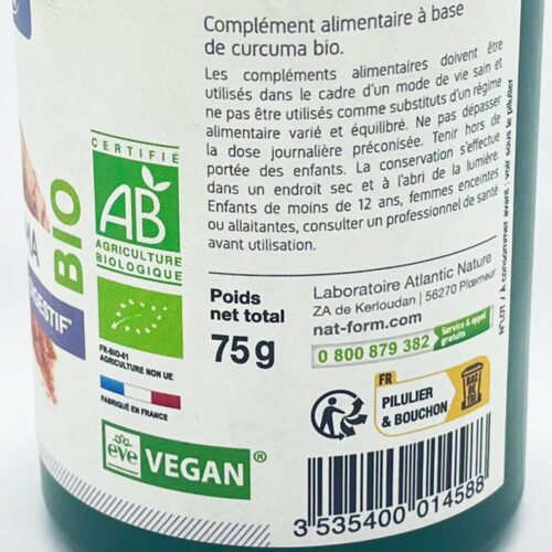 Viên uống tinh bột nghệ hữu cơ Nat & Form Original Curcuma Bio Confort Digestif 200 viên 19 vien uong tinh bot nghe huu co nat form original curcuma bio confort digestif 200 vien 040825 kf
