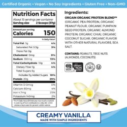 bot protein huu co orgain simple organic protein powder 567g vi vanilla kc