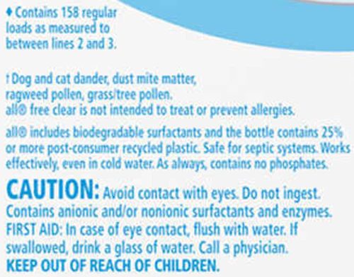 Nước giặt All With Stainlifters Plus HE Free & Clear 7L 11 nuoc giat all with stainlifters plus he free clear 7l kc