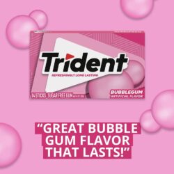 Sing gum Mỹ không đường Trident BubbleGum 14 Sticks x1 Packs (1 vỉ) 9 sing gum my khong duong trident bubblegum 14 sticks x1 packs 1 vi kc