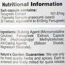 vien uong loi sua natures garden fenugreek 610mg 100 capsules kb