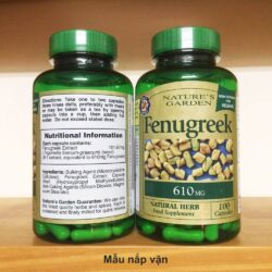 vien uong loi sua natures garden fenugreek 610mg 100 capsules kd