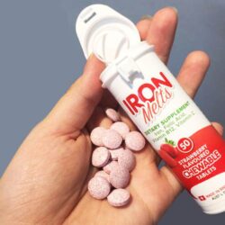 Viên ngậm bổ sung sắt Iron Melts Strawberry 50 Chewable Tablets 9 vien ngam bo sung sat iron melts strawberry 50 chewable tablets ka
