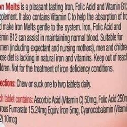 Viên ngậm bổ sung sắt Iron Melts Strawberry 50 Chewable Tablets 14 vien ngam bo sung sat iron melts strawberry 50 chewable tablets kf