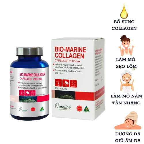 Viên uống bổ sung Collagen Careline Bio-Marine Collagen 2000max 100 Capsules 10 vien uong bo sung collagen careline bio marine collagen 2000max 100 capsules kf