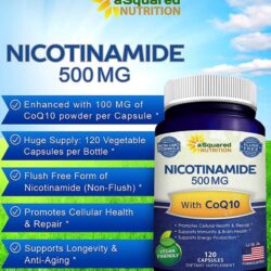vien uong bo sung vitamin b3 asquared nutrition nicotinamide 500mg with coq10 120 capsules ka