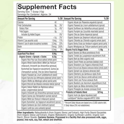 bot thuc pham xanh huu co purely inspired organic greens unflavored 243g 242g 110424 kc