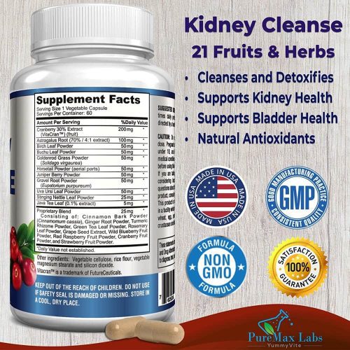Viên uống hỗ trợ thải độc thận PureMax Labs Kidney Cleanse 60 Capsules 16 vien uong ho tro thai doc than puremax labs kidney cleanse 60 capsules kb