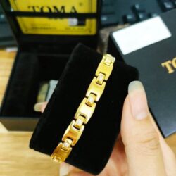 Vòng tay Nữ điều hoà huyết áp Toma Gold đính 1 đá 24 vong tay nu dieu hoa huyet ap toma 24k dinh 1 da 71123 kh