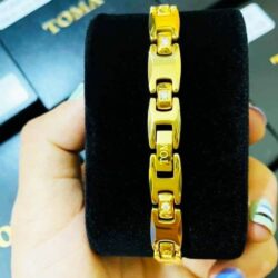 Vòng tay Nữ điều hoà huyết áp Toma Gold đính 1 đá 25 vong tay nu dieu hoa huyet ap toma 24k dinh 1 da 71123 ki
