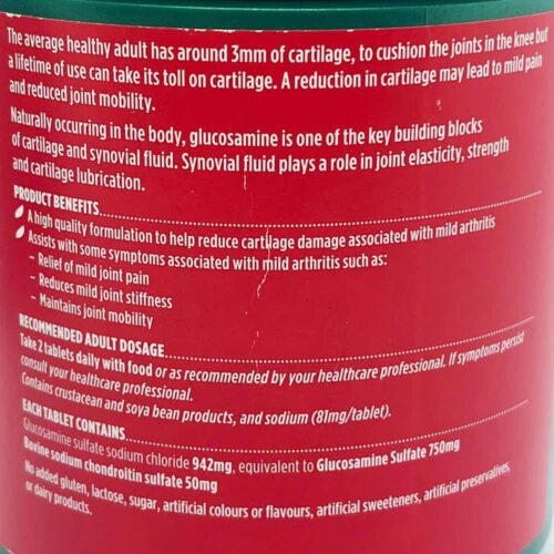 Viên uống bổ khớp Nature’s Own Glucosamine Sulfate With Chondroitin 320 Tablets 14 vien uong bo sun khop natures own glucosamine sulfate with chondroitin 320 tablets 251025 kd