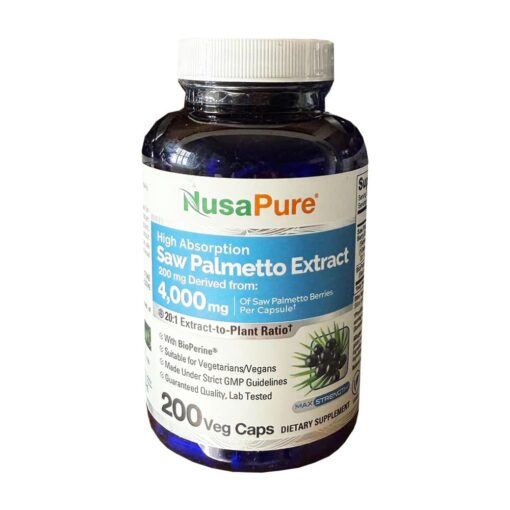 Viên uống chiết xuất Saw Palmetto NusaPure Saw Palmetto Extract 4000mg 200 Capsules