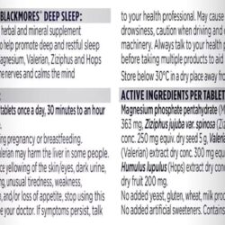 Viên uống hỗ trợ giấc ngủ Blackmores Deep Sleep 30 Tablets 7 vien uong ho tro giac ngu blackmores deep sleep 30 tablets kb