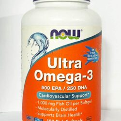 dau ca omega 3 now ultra omega 3 500 epa 250 dha 180 softgels fish gelatin 300324 ka 1