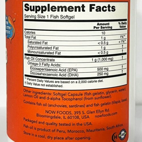 dau ca omega 3 now ultra omega 3 500 epa 250 dha 180 softgels fish gelatin 300324 kd 1