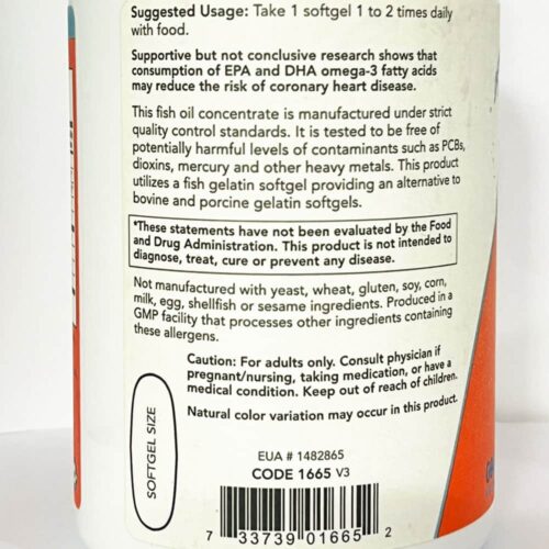 dau ca omega 3 now ultra omega 3 500 epa 250 dha 180 softgels fish gelatin 300324 ke 1