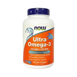 Dầu cá Omega-3 Now Ultra Omega-3 500 EPA/ 250 DHA 180 Softgels (Fish Gelatin)