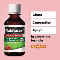 Siro giảm ho, đau ngực Robitussin Cough+Chest Congestion DM MAX 237ml 11 siro giam ho dau nguc robitussin cough chest congestion dm max 237ml kb