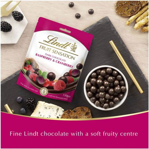 socola nhan trai cay lindt fruit sensation dark chocolate raspberry cranberry 150g kc