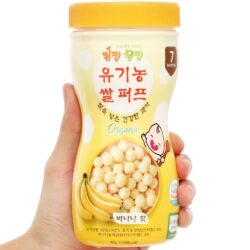 Bánh bi tan hữu cơ cho bé 7m+ ăn dặm Happy Food Organic 40g Vị Chuối 9 banh bi tan huu co cho be 7m an dam happy food organic 40g vi chuoi ka
