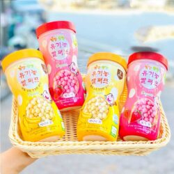 Bánh bi tan hữu cơ cho bé 7m+ ăn dặm Happy Food Organic 40g Vị Dâu 13 banh bi tan huu co cho be 7m an dam happy food organic 40g vi dau kd