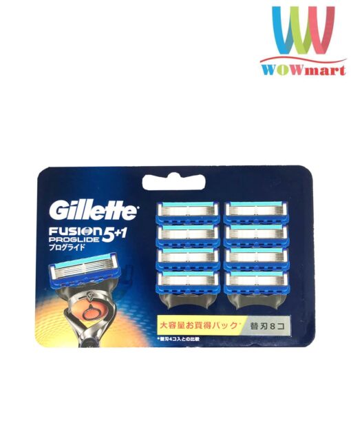 Lưỡi dao cạo râu Gillette Fusion 5+1 Proglide Vỉ 8 cái (Nội địa Nhật Bản)