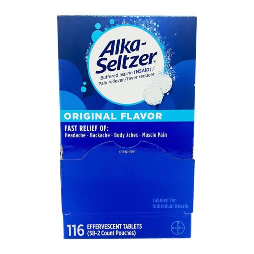 Viên sủi giảm đau Alka Seltzer Buffered Aspirin Original 116 Effervescent Tablets