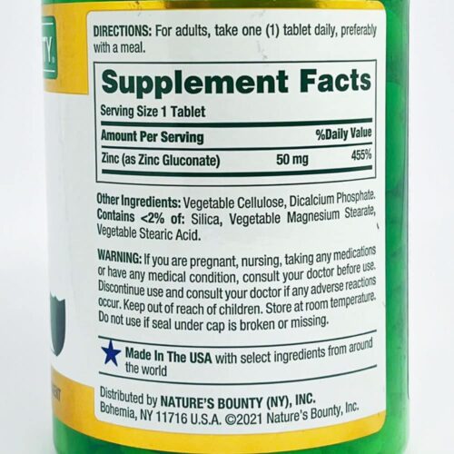 Viên uống bổ sung kẽm Nature’s Bounty Zinc 50mg 400 Tablets 19 vien uong bo sung kem natures bounty zinc 50mg 400 vien 260625 kf
